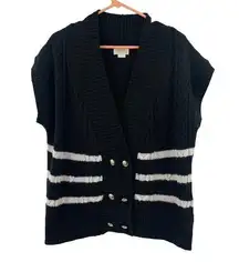 MAEVE BY ANTHROPOLOGIE Sweater Vest Size Extra Small Button Down Oversized