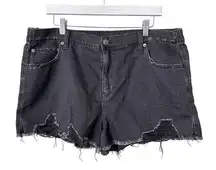 Aerie Daydream Denim Elastic Waistbands Shorts Black XL