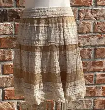 Max Studio textured tan & cream mini skirt / L / Excellent condition