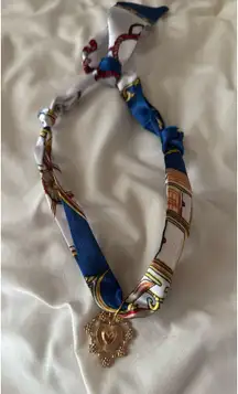 Silk scarf charm necklace 