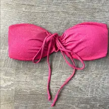 Wild Fox Swim Sparkly Pink Strapless Bikini Top Size Small