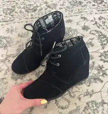 Toms Booties Suede Wedge