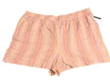 NWT BP. Nordstrom Size 3X Plus Size Women Shorts Flowy Pink Peach‎ Striped 4”