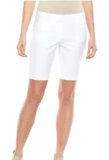 Apt. 9 Solid White Bermuda Shorts Women’s Size 8 | Classic Chino Flat Front