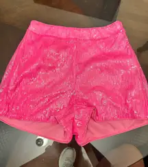 Pink sparkly shorts