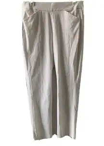 Chico's  Travelers Womens Size Medium Ivory Stretch Ankle Pull On Pants