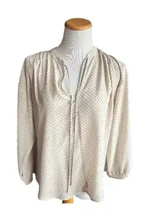 Womens Cynthia Steffe Flowy Geometrical Print Tie  Neck Top - Sz S