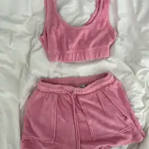 Zara pink terry cloth set
