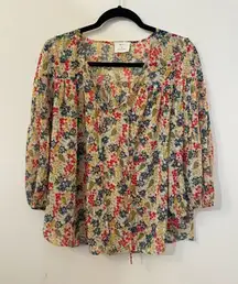 Anthropologie Pins & Needles Floral Boho Blouse S