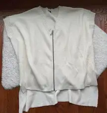 Cream Ribbed Oversized Sweater One Size