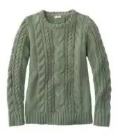 L.L. Bean Women’s Sweater Cable Knit Crewneck