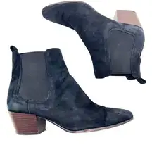 Women's Shoes Sam Edelman Reesa Pull On Ankle Boots Booties navy Suede Size 7.5