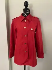 Charter Club EUC  Red Button Down Jacket 2 pockets with gold buttons size medium