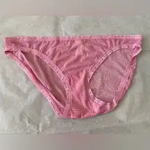 Old Navy Pink Circle Print Mesh Lace Trim Bikini Size Large