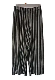 Wild Fable Womens High Waist Wide Leg Trouser Pants Black‎ Stripes Size Small