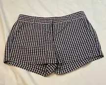 J.Crew  Navy Blue & White Gingham Checked Shorts Size 8