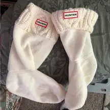 Hunter Ivory Knit Cuff Boot Socks