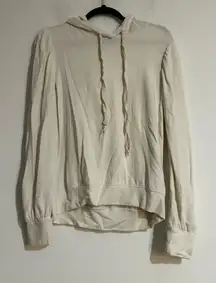 Sundry for Evereve White Modal Jersey Puff Sleeve Hoodie Size Small