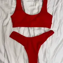 red two piece bikini swimsuit never worn/new