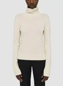 ZARA  Long Sleeve Turtleneck Super Soft Comfy Sweater M White #2115