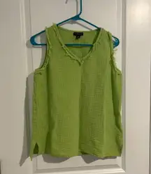 SAKS FIFTH AVENUE tank blouse green yellow size small