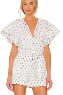 Saylor Romper White flutter sleeve small