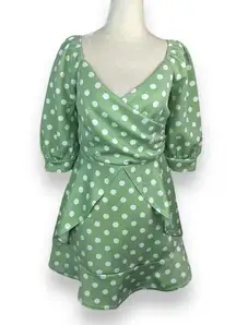 Boohoo  Retro-Inspired Mint Polka Dot Dress