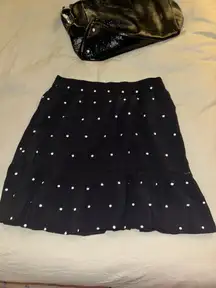 Polka Dot Layered Black Skirt