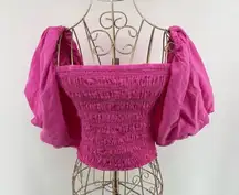 Young Fabulous & Broke Yacht Top Off Shoulder in Tropical Pink Size S