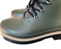 Marc Fisher LTD Women's‎ Green Ankle Snow Boots Fur Trim Lace-Up Winter size 8