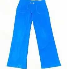 VTG Original Juicy Couture Track Pants Peace Sign Down Dog Blue Small