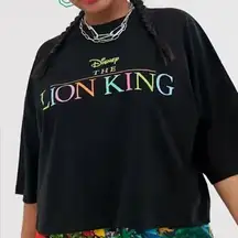 ASOS X Disney Oversized Crop Black Tee 100% Cotton The Lion King Size X-Small