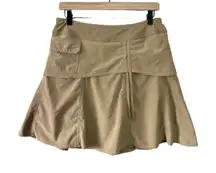 Athleta Women's Tan Khaki Brown Athletic Tiered Skirt Skort Athletic Tennis Sz 6