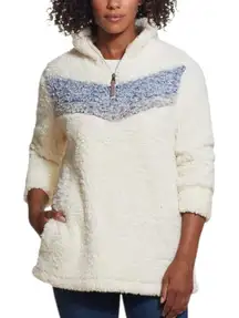 Weatherproof Vintage Ladies Cozy Sherpa Pullover 1/4 zip Cream 