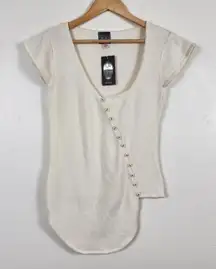 NWT The Maitlands 100% Cashmere Asymmetrical Sweater Cream Small Luxury