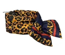 Cara New York Animal Print Scarf NEW Blue Red Stripe Cheetah Puffer Neck Wrap