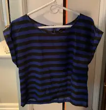 Blue & Black Striped Top