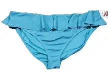 Time and Tru Women's Swim Bottom Ruffle Blue Green Teal Textured Size 3X 24W 26W