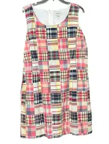 Vintage LL Bean Madras Patchwork Cotton Mini Dress