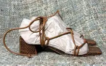 Marc Fisher Jacinda Block Heel Strappy Sandal in Brown Snake