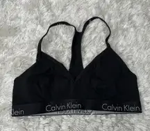 Calvin Klein Black Racerback Cotton Bra Bralette Logo ? Sz XS
W1-7
