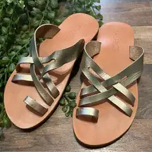 L Space Womens Sandals sz 8 Leather Slip On Strappy