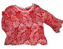 Solitaire Embroidered SZ L Top Pink Boho Cottagecore Office style Summer Trendy