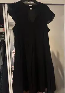 black flowy midi dress 