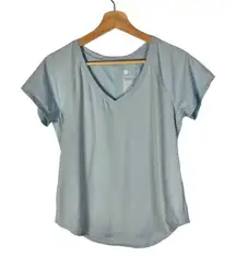 All In Motion Light Blue V-Neck Short Sleeve Athletic T-Shirt M