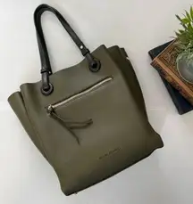 Melie Bianco devyn olive Vegan leather tote shoulder bag crossbody convertible