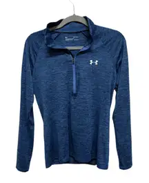 Under Armour Tech Textured Half Zip long-sleeve t-shirt in blue size medium