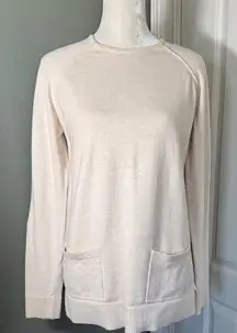 Jeanne Pierre Cream Cotton Knit Sweater Size Large