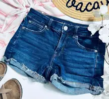 American Eagle Super Stretch Dark Wash Shortie Denim Shorts
