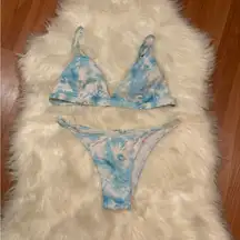 Blue Tie-Dye/cloud Women's bikini Set size small